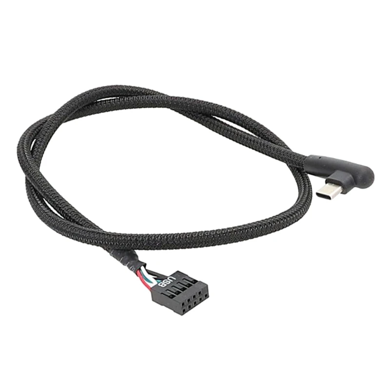 USB 9Pin To Type C Cable For Computer Motherboard Anti Shielding Mesh Line Enhances Stability And Speed 60CM