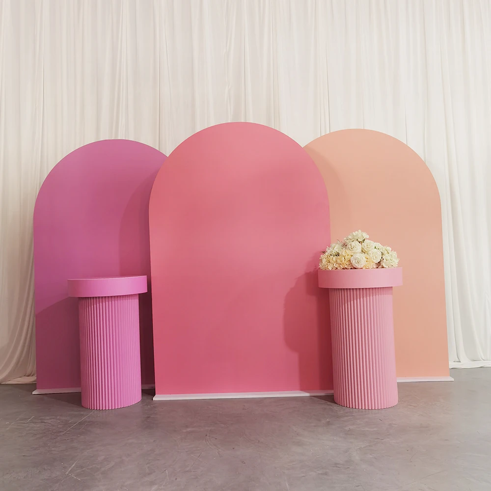 3PCS Pink PVC Themed Backdrop Stand Panel Back Wall For Party Event Supplier