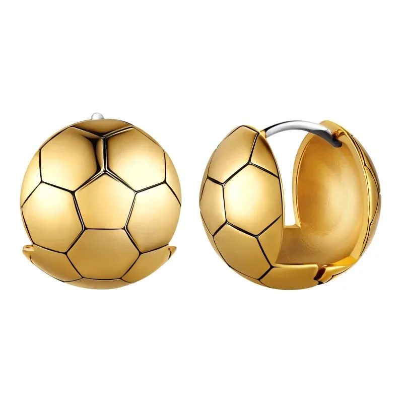Fashion Stainless Steel Copper Football Hoop Earrings Accessaries for Women Girls Dainty Jewelry Gifts Various Styles