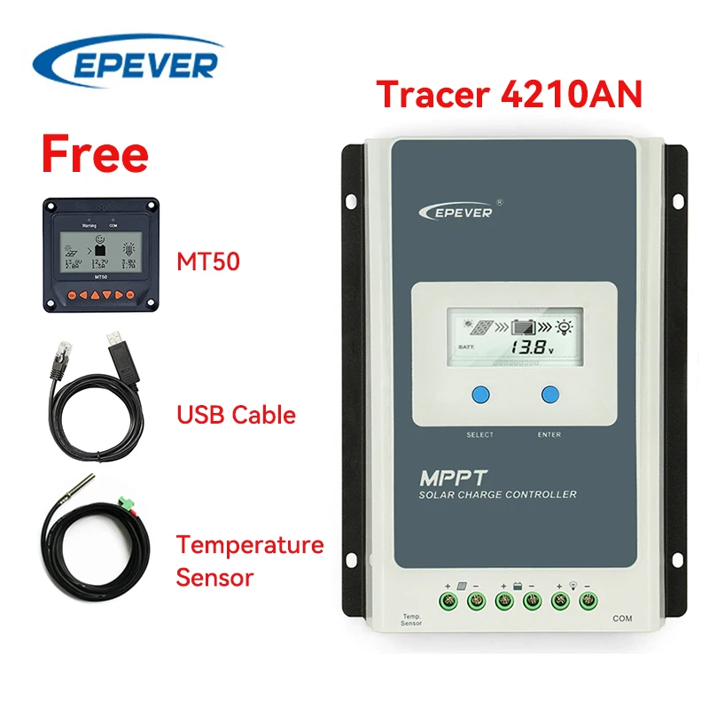 EPever MPPT جهاز التحكم بالشحن بالطاقة الشمسية 40A Tracer AN Series منظم الإضاءة الخلفية LCD لبطارية ليثيوم أيون الرصاص الحمضية #6