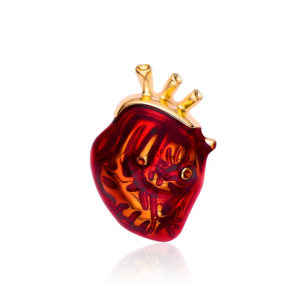 Harong klasik kalp emaye Pin tıbbi anatomi İnsan Organ broş şapka ceket yaka rozeti doktor hemşire arkadaş hediye için