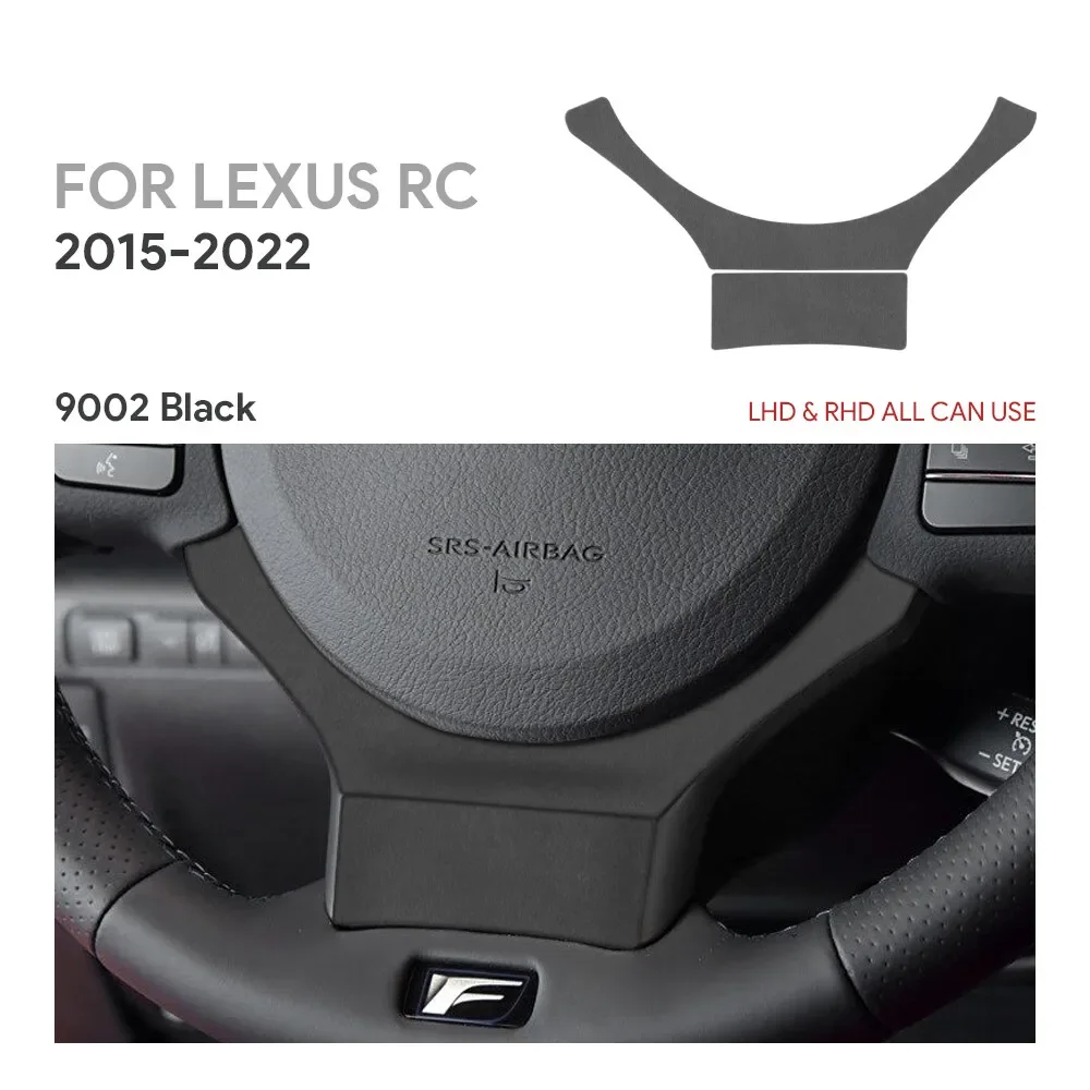 

Black Suede Steering Wheel Cover 2Pcs For Lexus RC300 RC350 RC200T 2015 2022