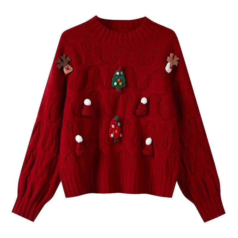 

Fairycore 90s Autumn Casual Loose Kawaii Sweet Women Sweaters O Neck Long Sleeve Pullovers Chic Fashion Jumpers