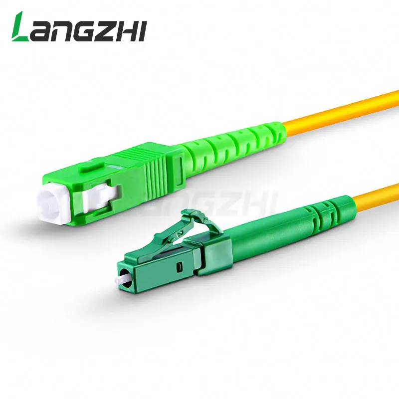 LC APC to SC APC Simplex OS2 Fiber Patch Cable