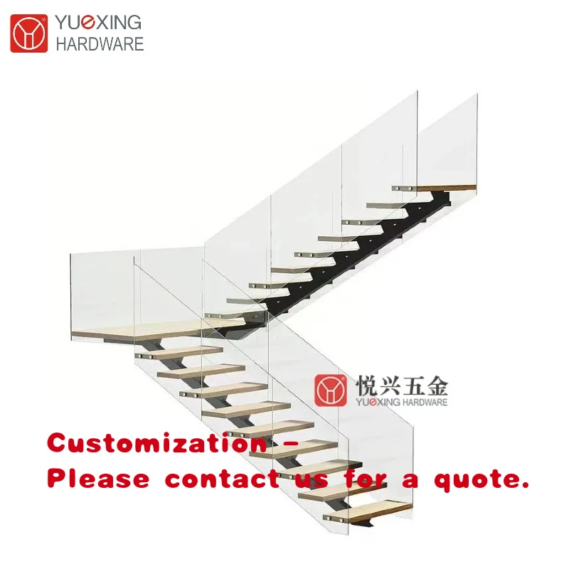 

custom.Modern Single Stringer Staircase with Glass Railing Stylish Home Interiors