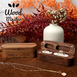 Personalised Wedding Ring Box for Engagement Ring Holder wedding ceremony engagement Custom text Names Ring box for Girls