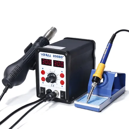

898D Rework Station Hot Air Gun Solder Iron SMD Hot Iron Soldering Station Soldering Station electronic welding machine