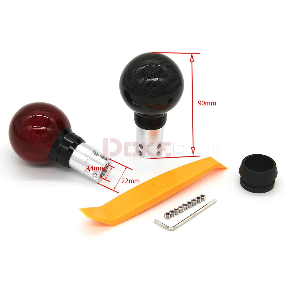 Carbon Fibre Automatic Gearbox Handles Gear Shift Knob Stick Lever Head Handball Mazda for Honda Press down to unlock