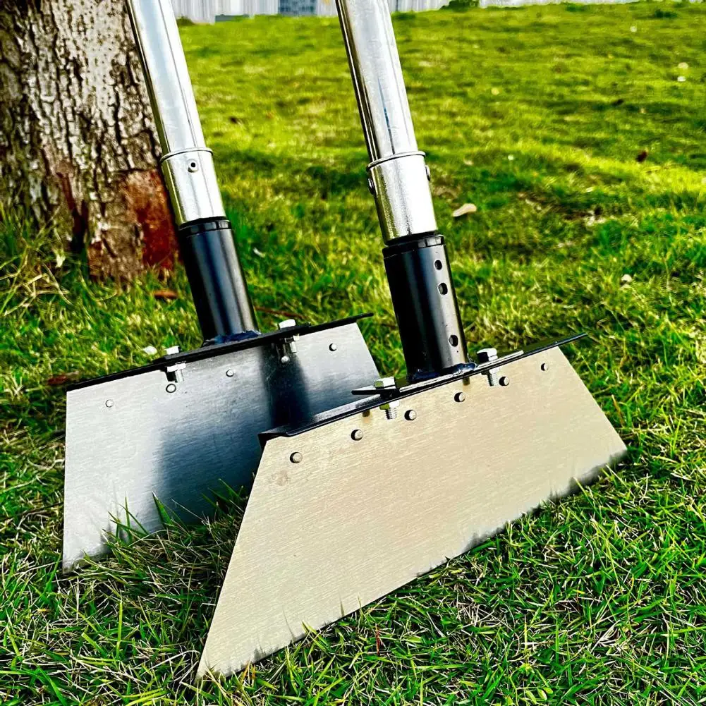 1PC Flat Shovel for Outdoor Ice Shoveling Tool Heavy Duty Steel Garden Shovel with Adjustable Handle for Lawn Edging Weeding Ice