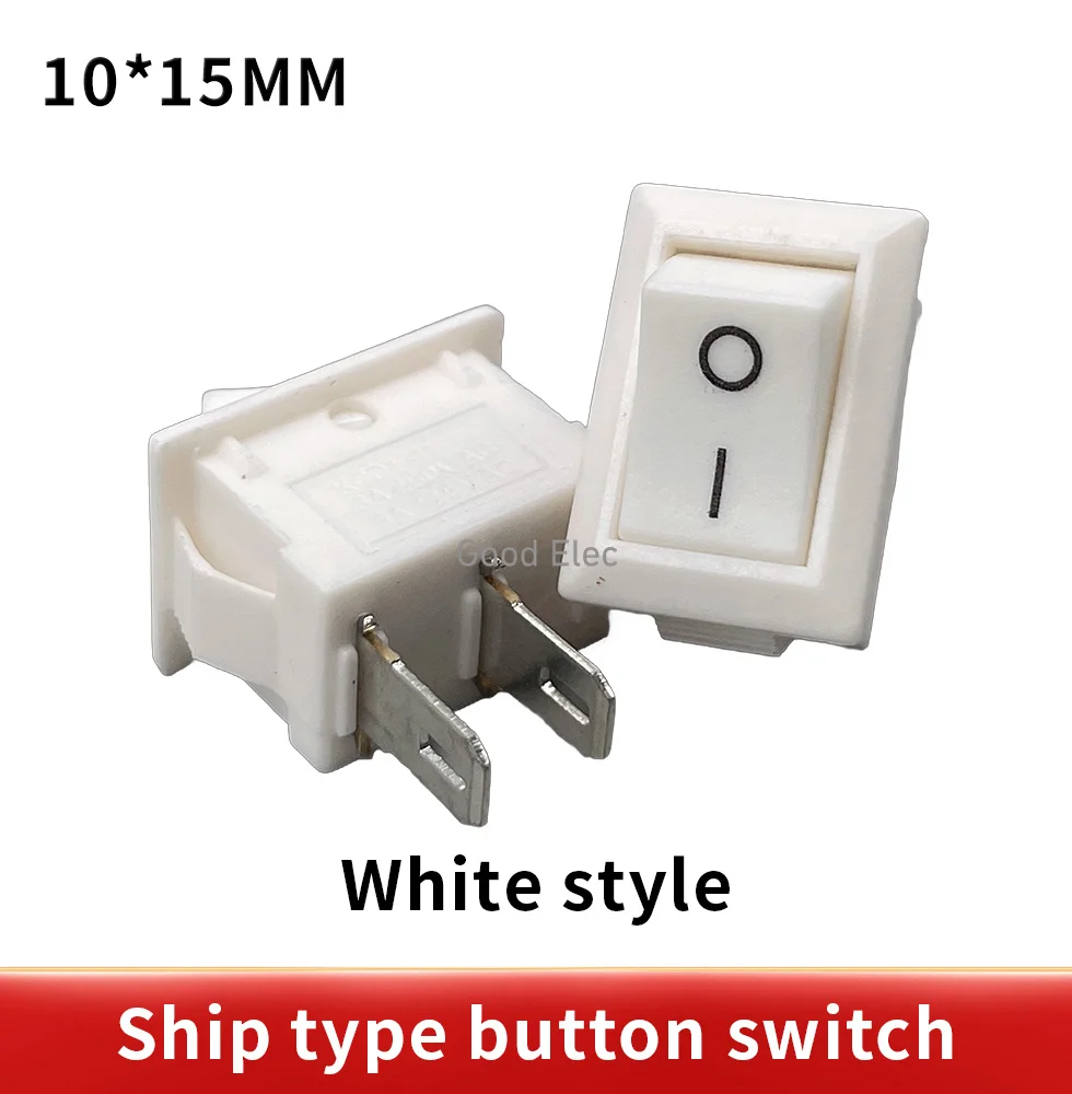 KCD11-101 3A/6A 250V 6A/10A 125V 10*15mm 21*15mm SPST 2PIN ON/OFF G130 Boat Rocker Switch Car Dash Dashboard Truck RV ATV Home