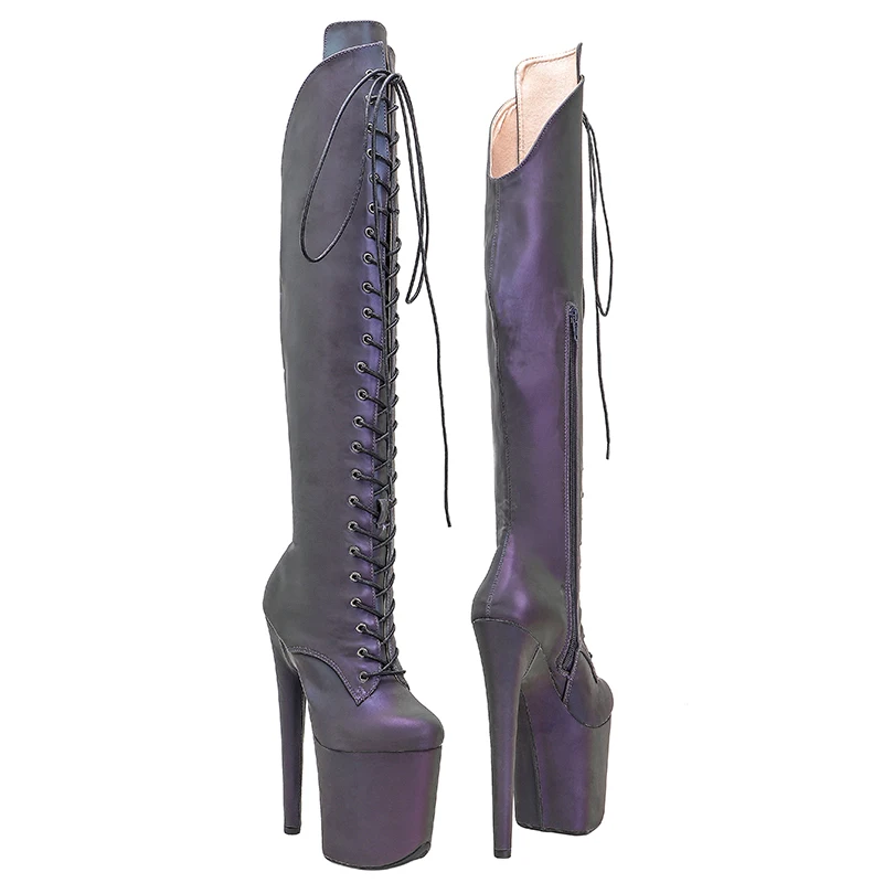 Leecabe 20CM/8 pollici luce notturna superiore sexy esotico giovane tendenza moda stivali tacco alto piattaforma Pole Dance boot