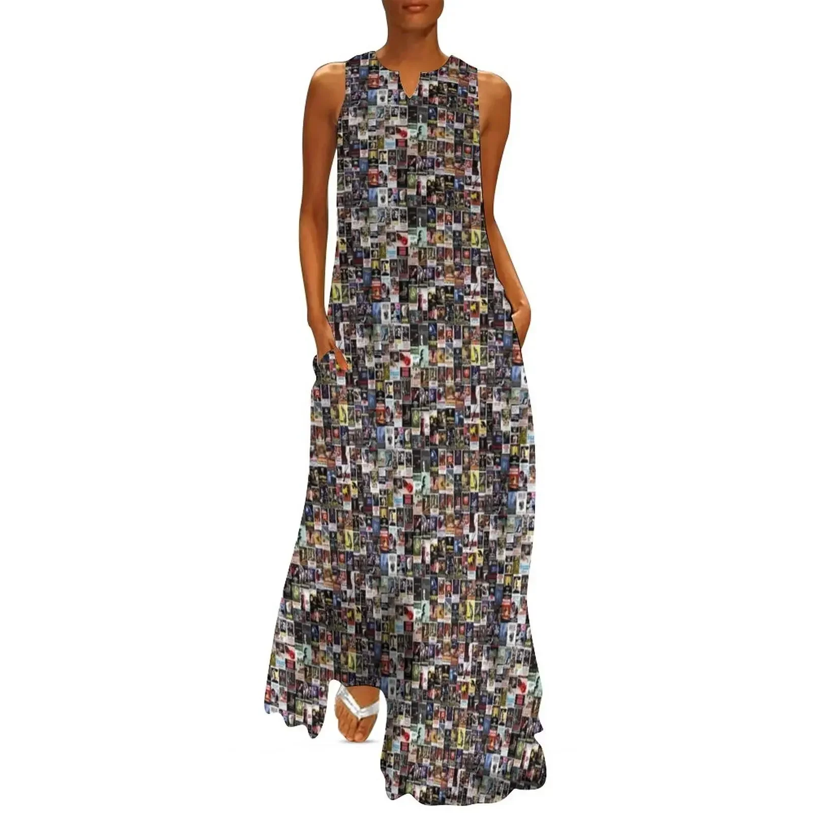 

Movie Poster Pattern Long Dress Woman fashion Dress for pregnant women dress for women summer summer korean women