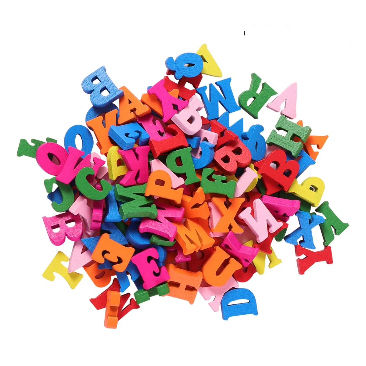 100pcs Wooden Letters Colorful Smooth Kids Education Wall Decor Hanging Ornaments Preschool Gifts Montessori Toys