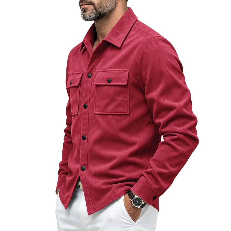 2026 Herren-Wildlederjacke und -hemd für Herbst und Winter, Arbeitskleidung mit geradem Schulteransatz, mehrfarbige Oberbekleidung, modisches Hemd! – Detail 24