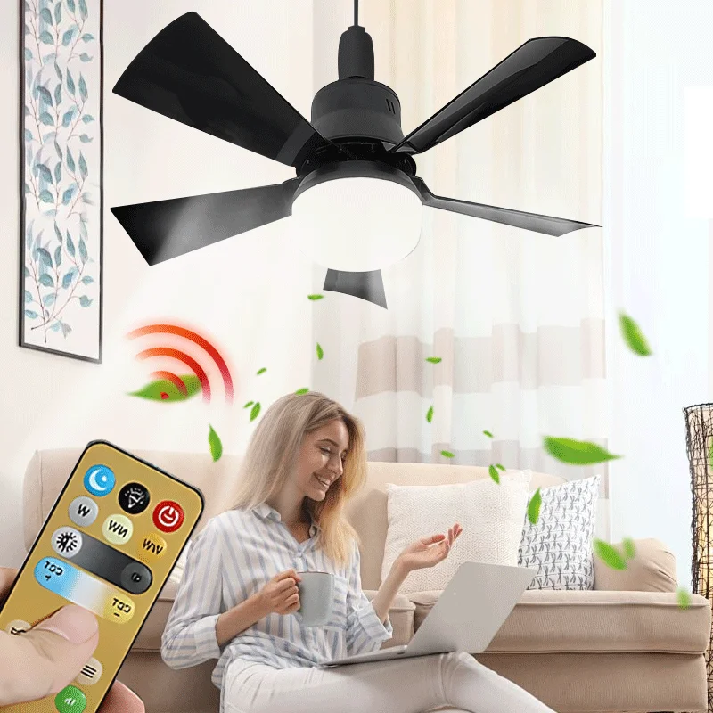 

LED Ceiling Fan With Light Remote Control Dimmable Silent Modern Smart Wireless Fans for Bedroom Living Room Loft