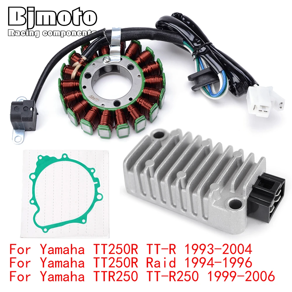 

TTR250 TTR 250 2006 Engine Stator Coil+Voltage Regulator rectifier For Yamaha TT250R TT-R Raid TT-R250 1993-2005 With Gasket