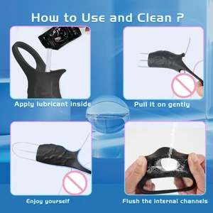 Hesks Vibrator Vibrador Manga de manga Anillo de polla para testículos de pene G Spot Estimulación parejas de sexo adulto para hombres mujeres 18+ 8 Mejores mangas de extensor de pene de ventas - №5