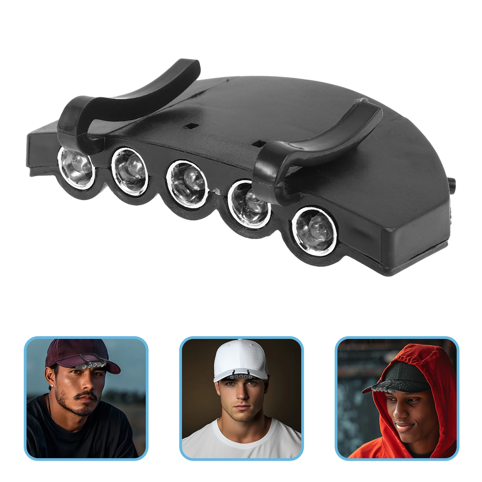 

5 LED Hat Brim Light Fishing Outdoor Camping Headlamps Flashlight Travel Hands Free Clip On Hat Night Cycling Warning Lamp