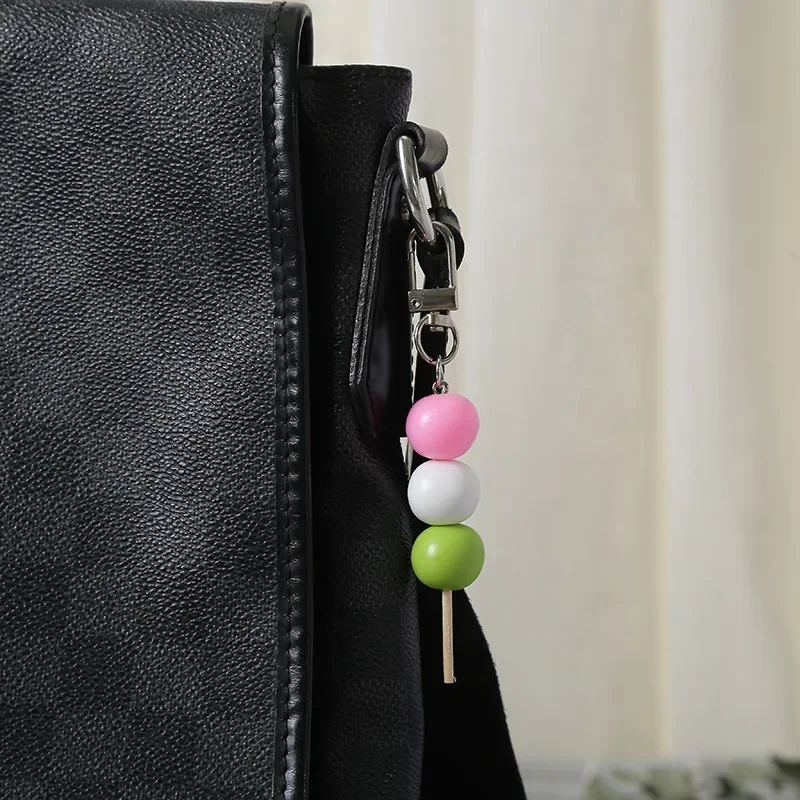 Simulated Meatball String Keychain Creativity Fashion Colorful Food Round Model Car Bag Hanging Decoration Gift jewels llaveros