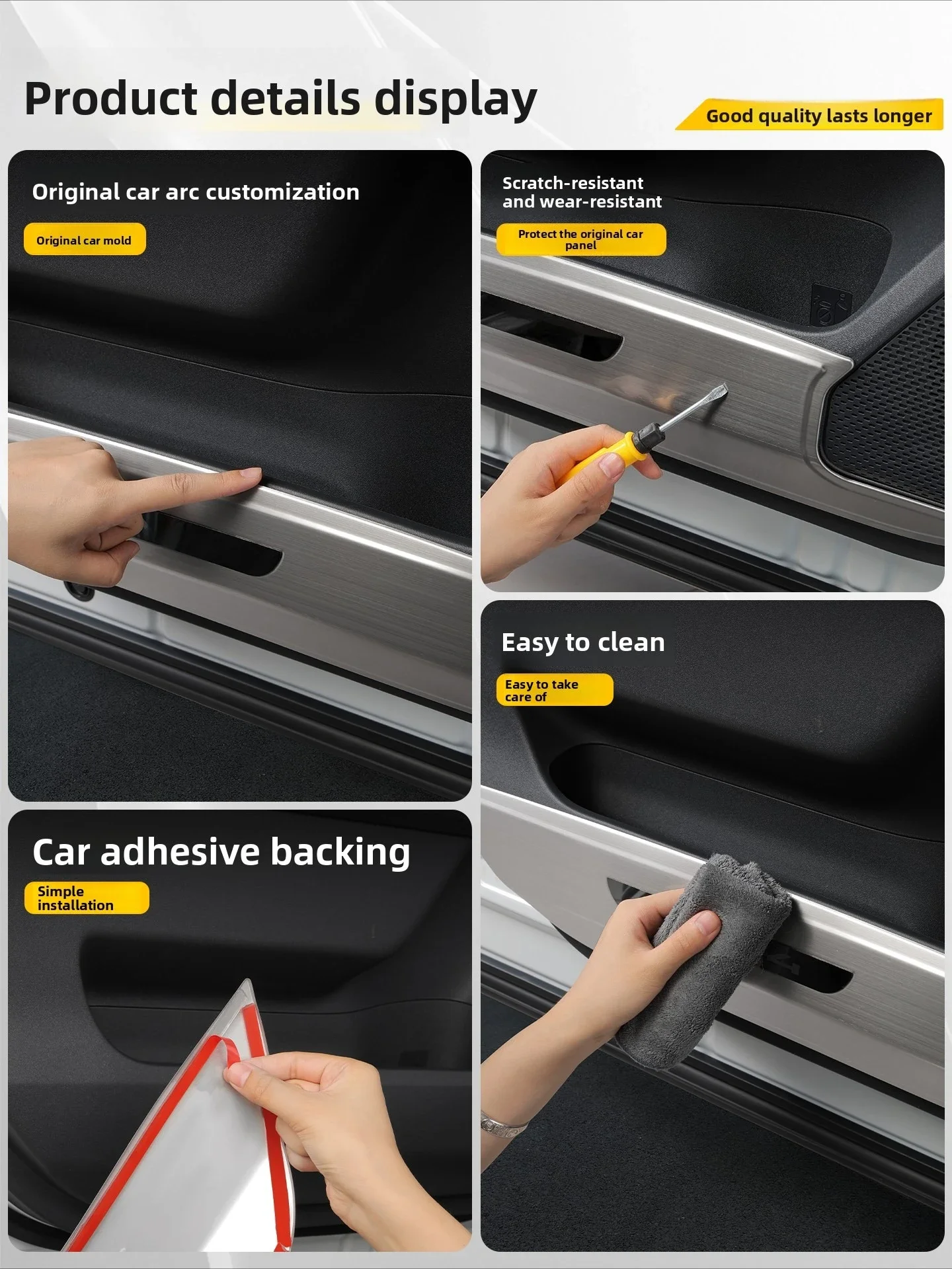 for Toyota RAV4 2026 Car Door Anti Kick Plate Cover Stainless Steel Anti-scratch Door Edge Protector Car Interior Trim Accessoy detail image 5
