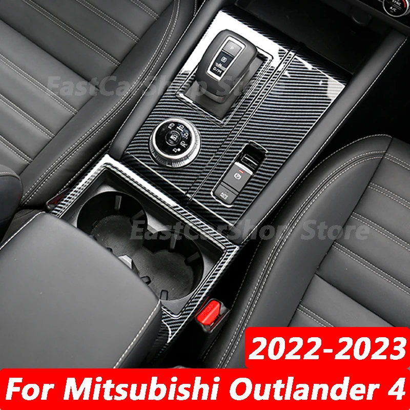 

For Mitsubishi Outlander 4 2022 2023 Car Central Control Gear Frame Cover Water Cup Position Frame Interior Decoration Accessory