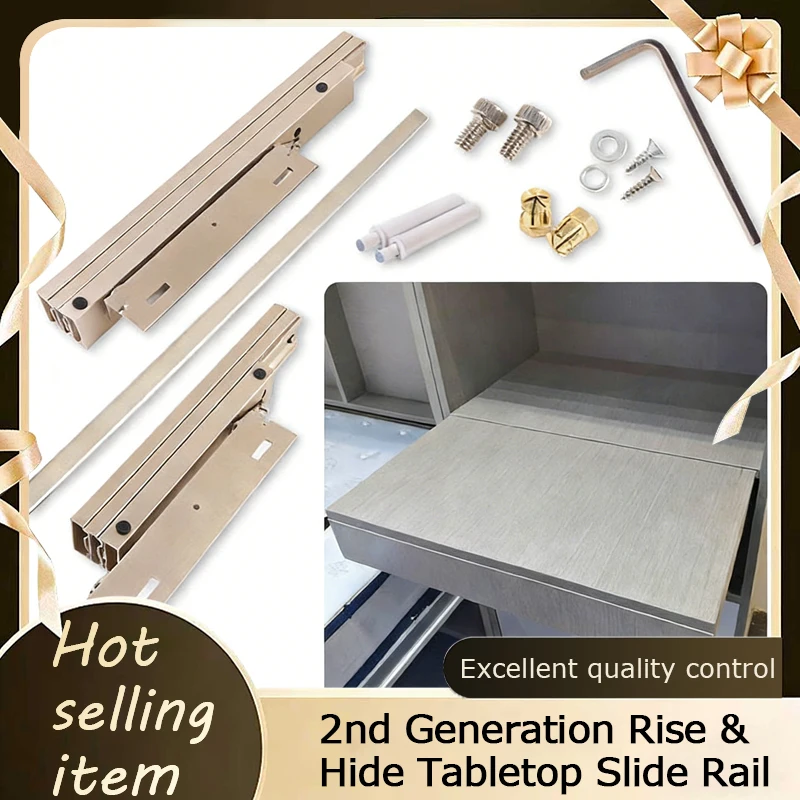 

Multifunctional Invisible Lift Up Table Desk Extension Slide Rail Hardware Foldable Hidden Mechanism Heavy Duty Space Saving