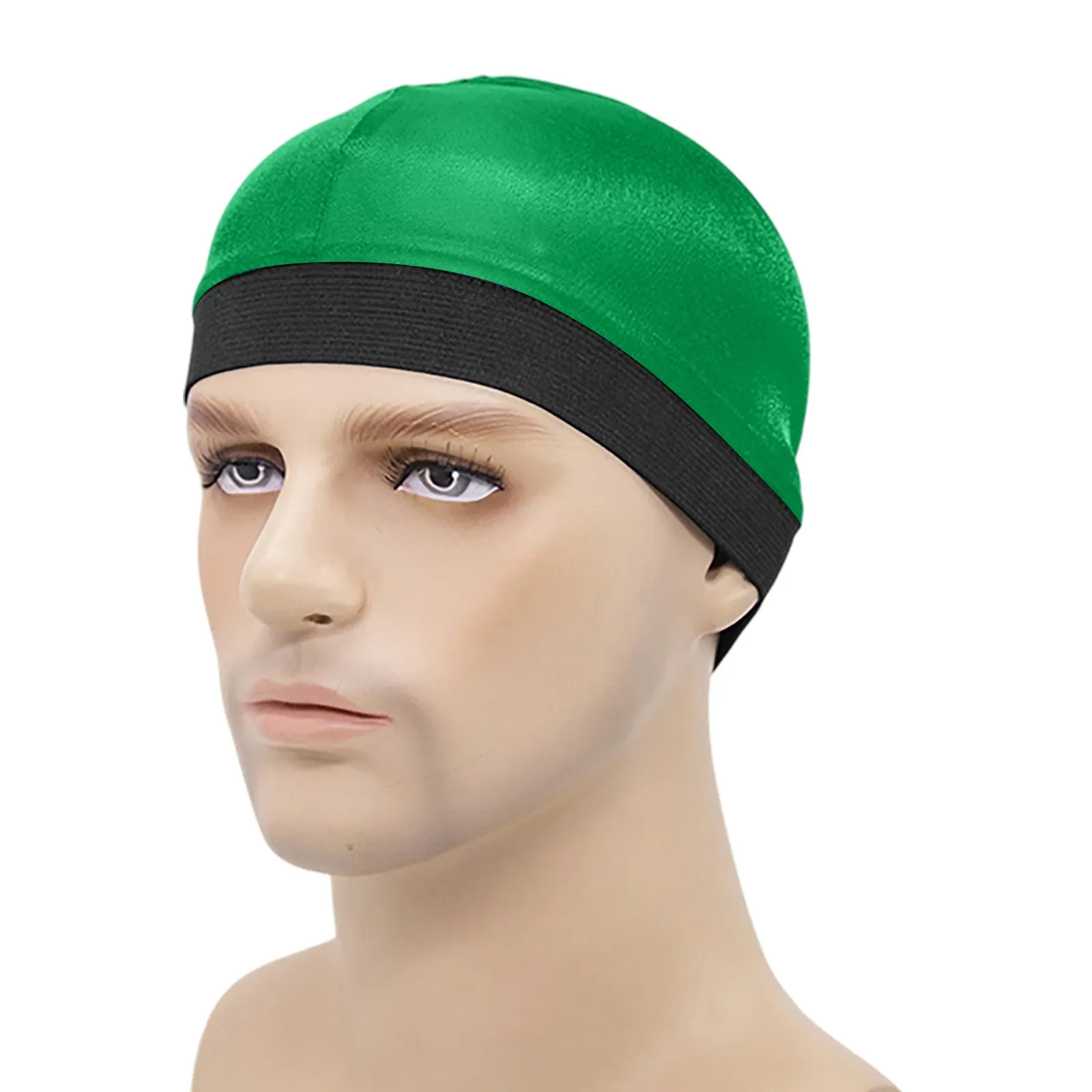 Elasticity Baotou Cap Hair Bands Men's and Women's Fashion Solid Silk Breathable Bottom Wig Cap Pirate Hat Headband Turban