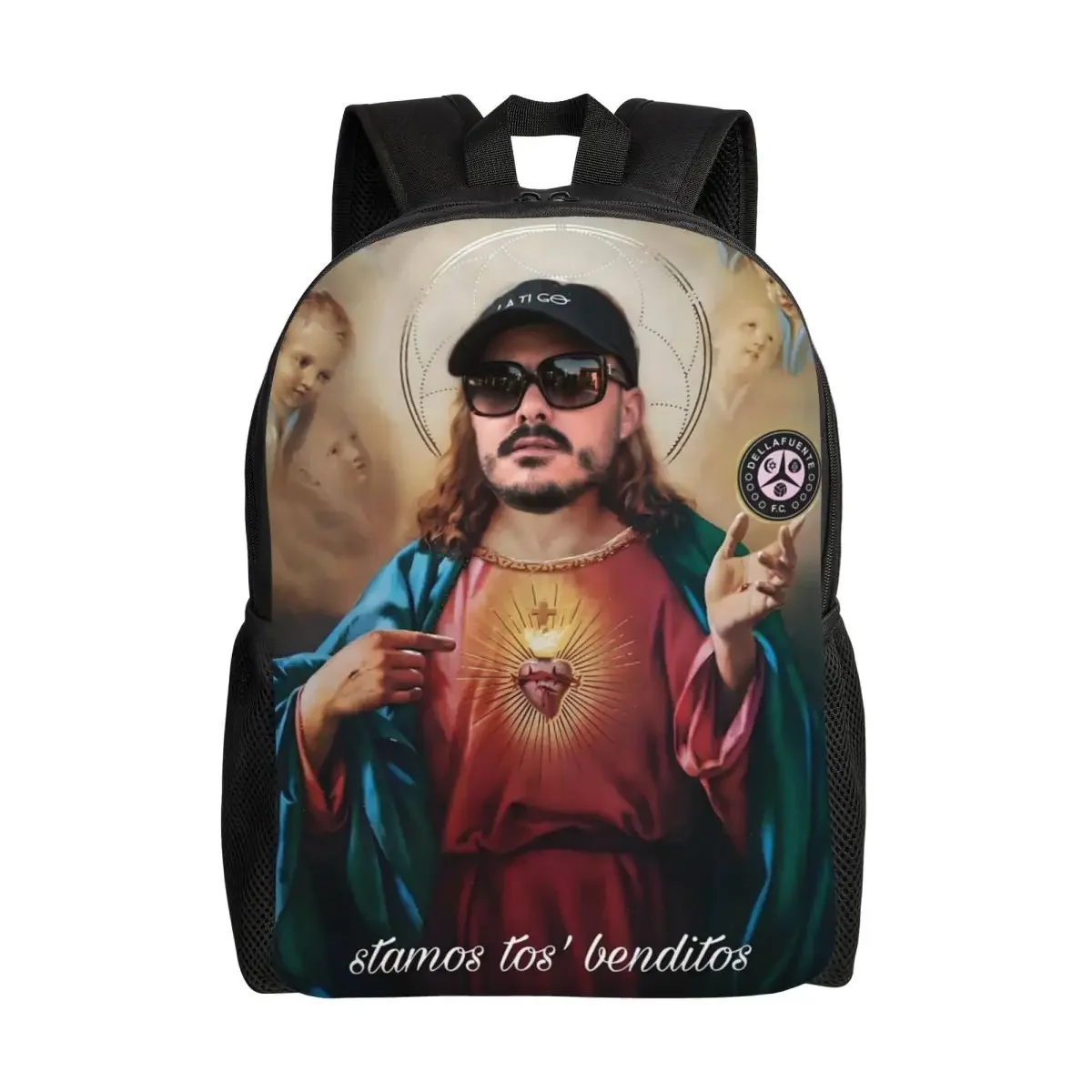 حقائب ظهر مخصصة لمغني الراب الإسباني روك Dellafuente للرجال والنساء حقيبة مدرسية جامعية مقاومة للماء حقيبة كتب مطبوعة