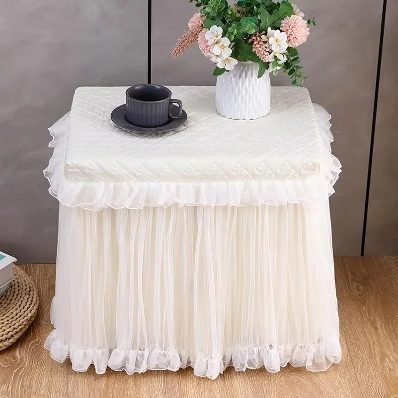 Bedside Table Cover Cloth Pair Dustproof Non-slip Bedroom European Style Lace Fabric Bedside Cabinet Dust Cover Protector