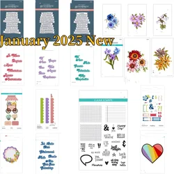 Flowers Hearts Cutting Dies Press Plate For DIY Scrapbook Craft Decoration Template Supplies Greeting Card 2025 Spring Valentine