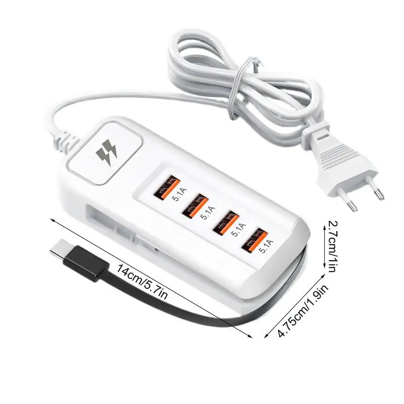Chargeur USB rapide pour plusieurs revie, station de charge USB à 4 ports pour multi-revie, adaptateur de concentrateur USB portable pour téléphone et tablette
