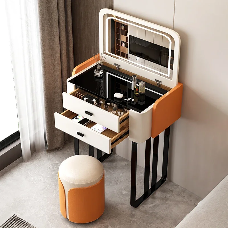 Girls Woman Dressing Table Furniture Makeup Vanity Desk Bedroom Items Rooms Bedside Dresser Luxury Minimalist Tocadores Set image 3