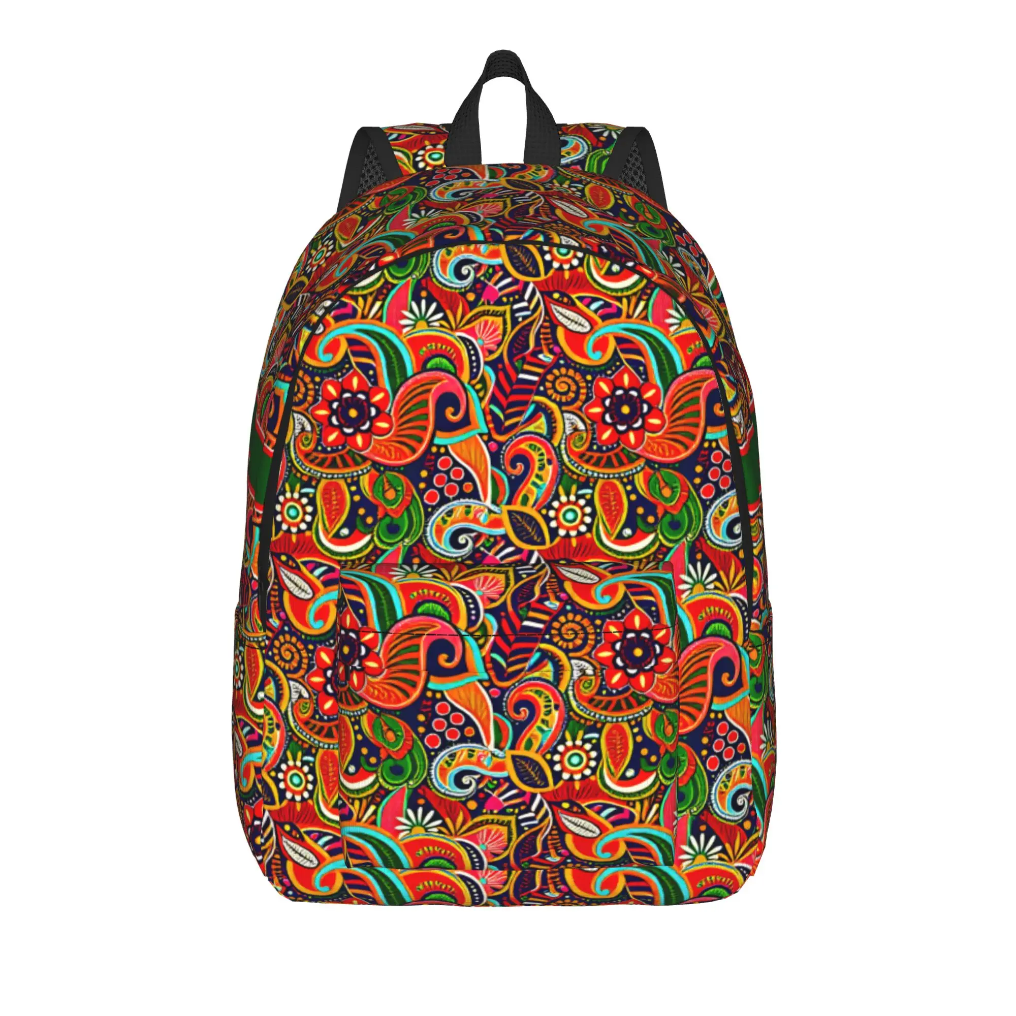 Multicolor Boho Paisley Backpack  Camping Backpacks Youth Designer Soft High School Bags Fashion Rucksack