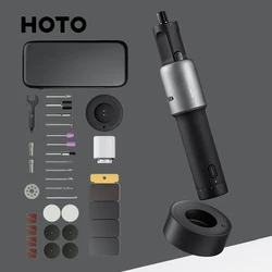 HOTO 35 in1 Kit di utensili rotanti lucidatura a batteria Mini trapano portatile smerigliatrice elettrica per intaglio a 5 velocità lavorazione del legno fai da te