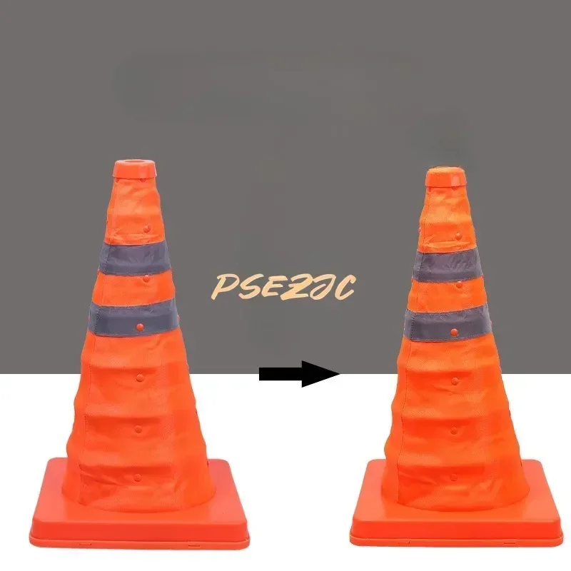 Traffic Emergency Convenient Telescopic Road Cone Reflective Circular Foldable Pointed Obstacle Safety Warning