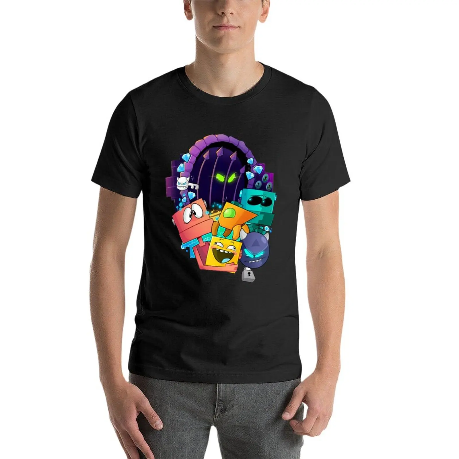 Geometry Dash T-Shirt customizeds hippie clothes boys whites funnys oversized t shirt men image 4