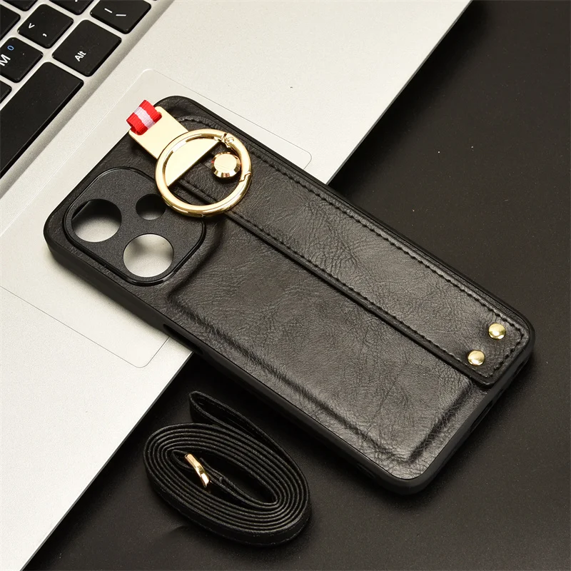 Multi-function phone case For OPPO A79 5G Globe  with ring holder case all-inclusive with lanyard non-slip phone case