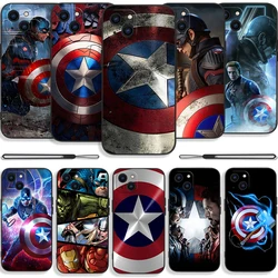 Marvel Captain America Phone Case For iPhone 15 14 13 12 11 Pro Max Mini X XR XSMAX SE 8 7 6S Plus Soft Liquid Silicone Cover