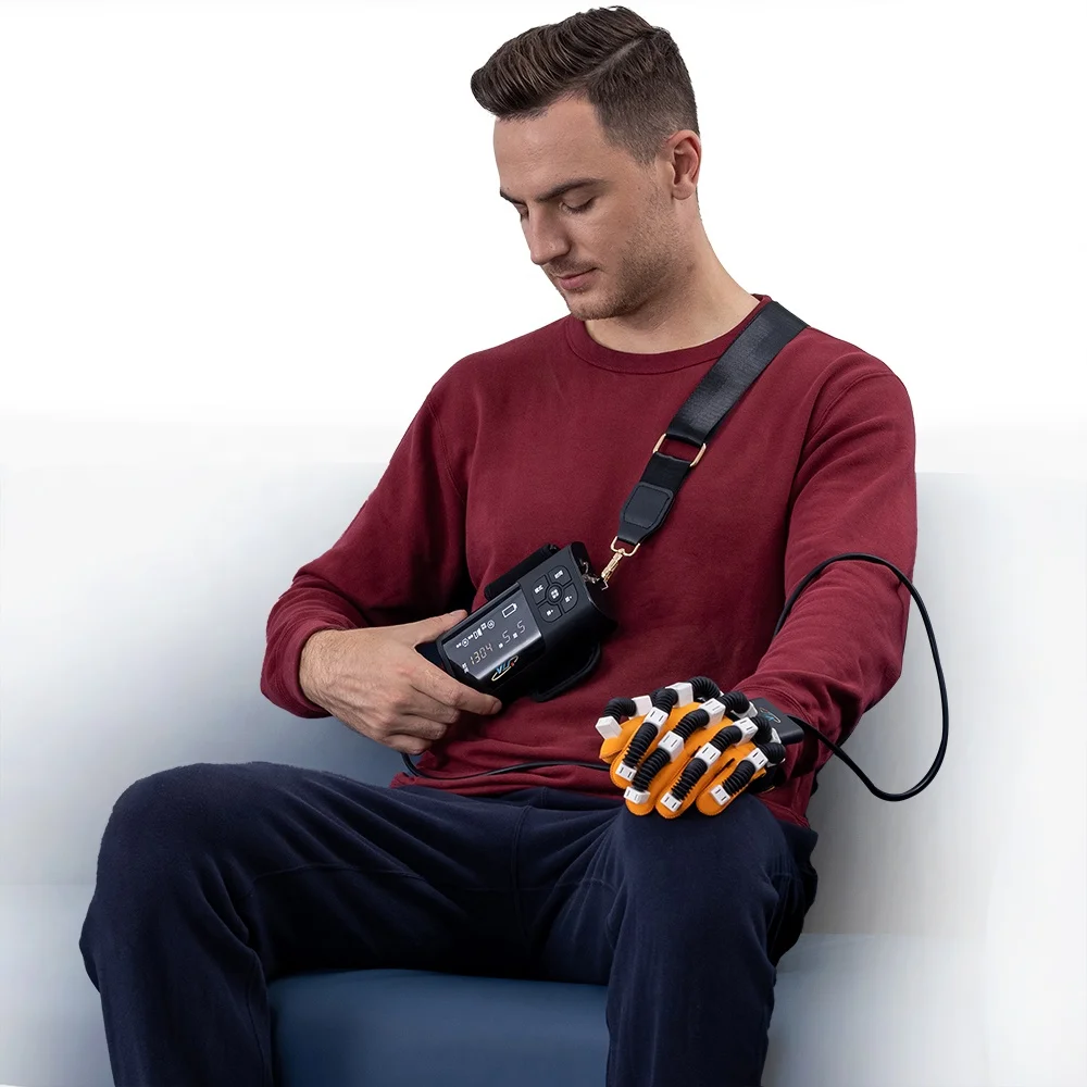 Portable Stroke Rehabilitation Equipment Compact Robotic Hand Rehabilitation Gloves For Stroke Patient Finger Hand Exercise