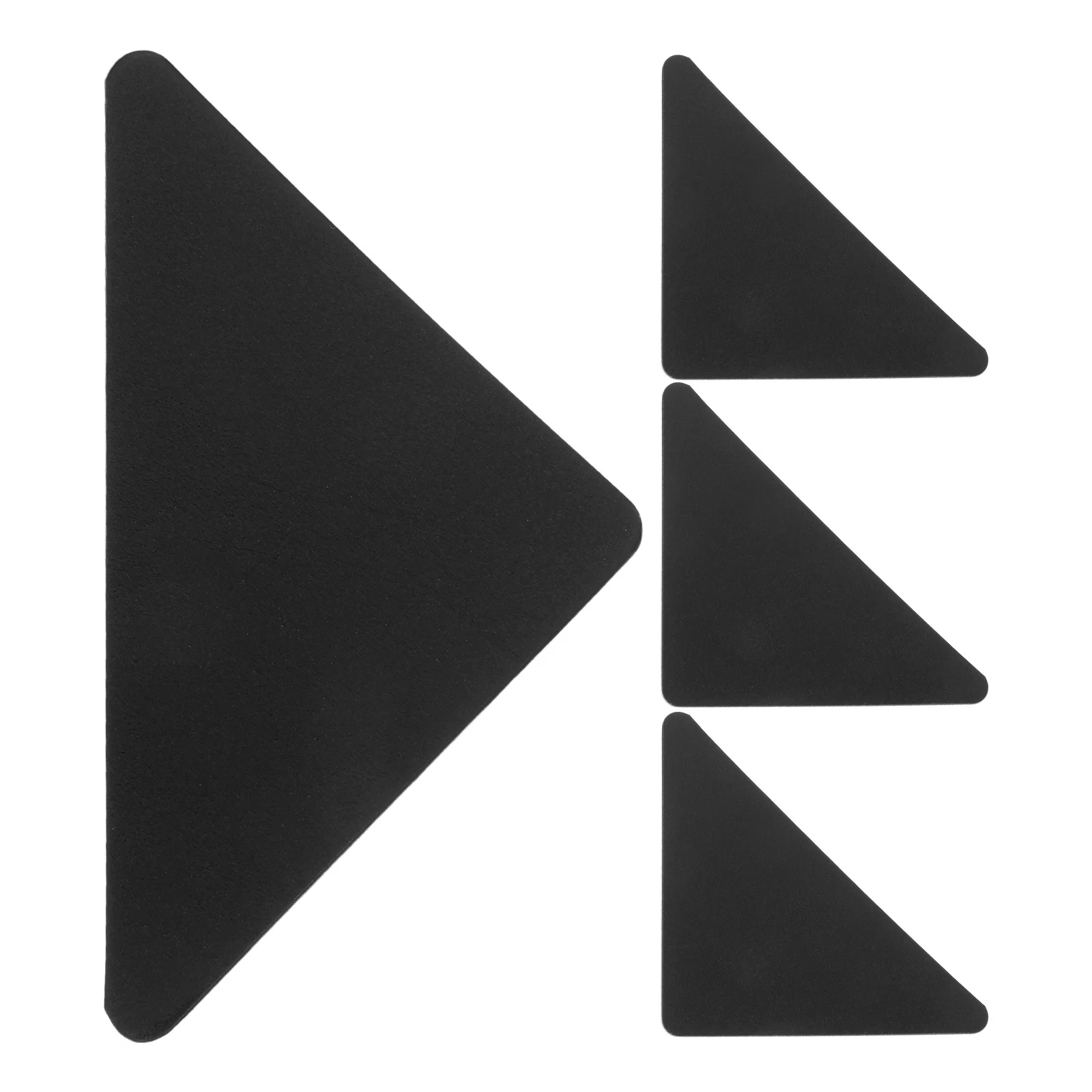 4 шт., противоскользящие наклейки на коврик, черный треугольник, многоразовая нано-клейкая двусторонняя лента для паркетных полов, плитки, захват для ковров