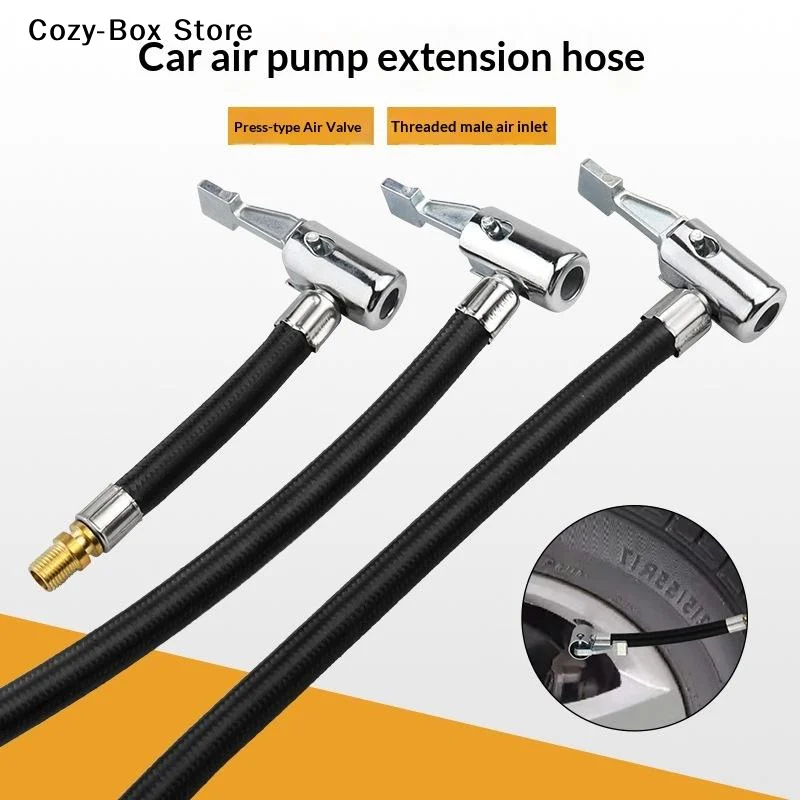 [ZY]Cannot Deflate Car Bike Motorcycle Tire Air Inflator Hose Inflatable Pump Extension Tube Adapter Connection 10cm 20cm 30cm