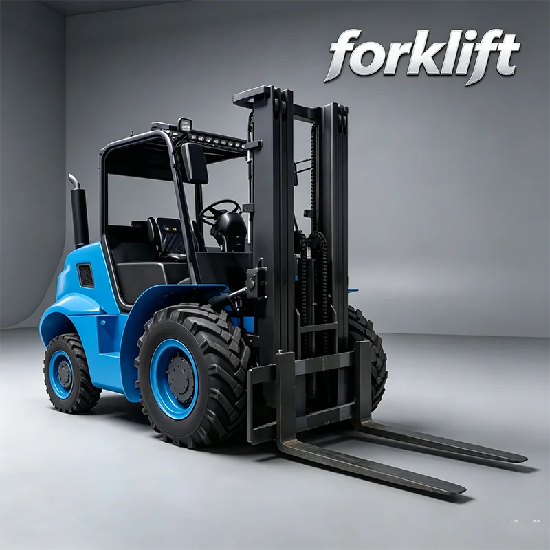 6Ton Heavy Duty Off-road forklift Rough Terrain 4X4 Diesel Outdoor Industrial Bulk Goods Lifting Truck