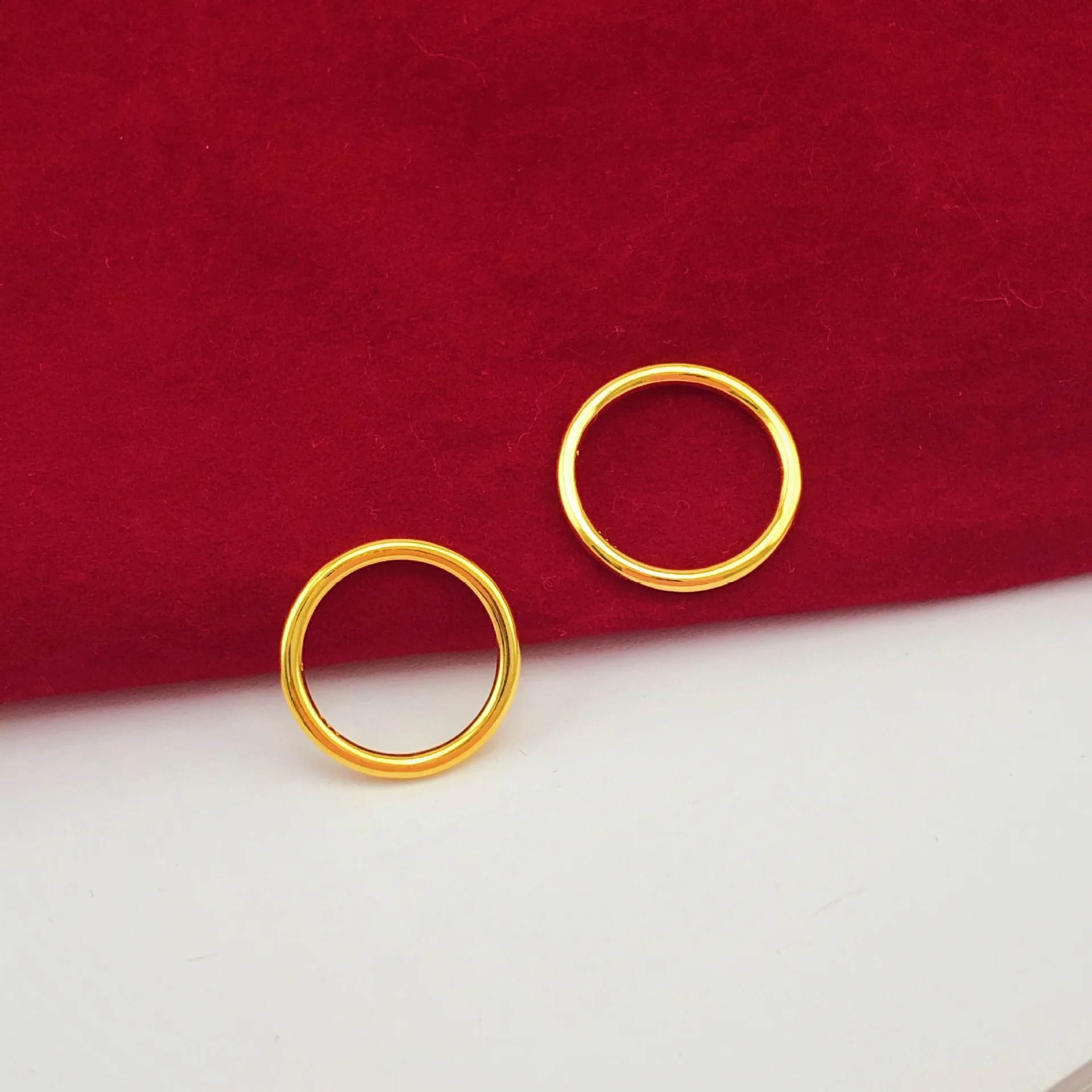 9999 Gold Ancient Technique Inheritance Plain Ring - Couple Style Spray-Polished Finger Ring for Both Men and Women