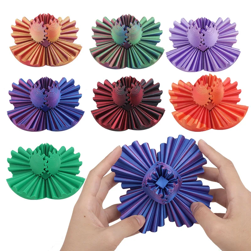 3D Printed Gear Ball Spin Decompression Gear Ball Fingertip Relieve Anxiety Rotating Toy Home Decoration Gift Desktop Ornament