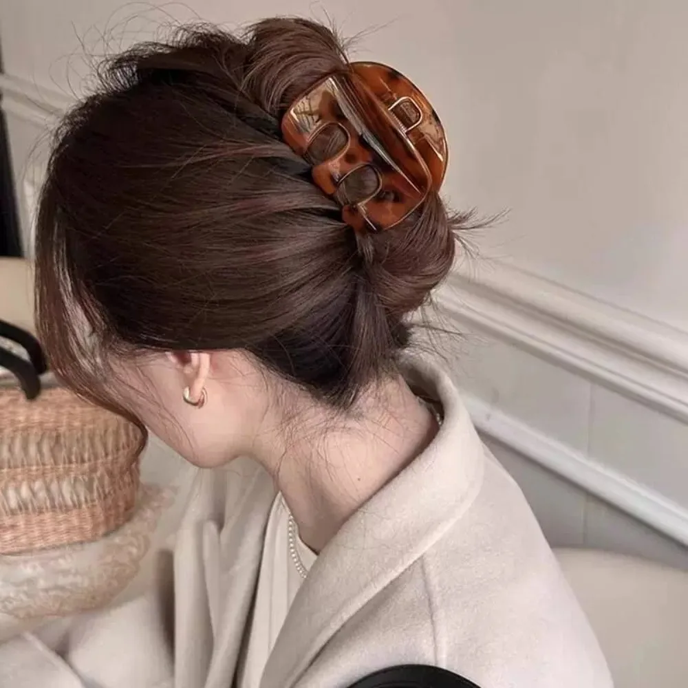 

Solid Color Grab Clip Headbands Womens Retro Texture Acetate Girl Elegant Hair Claw Shark Clips Lady Barrettes Headdress