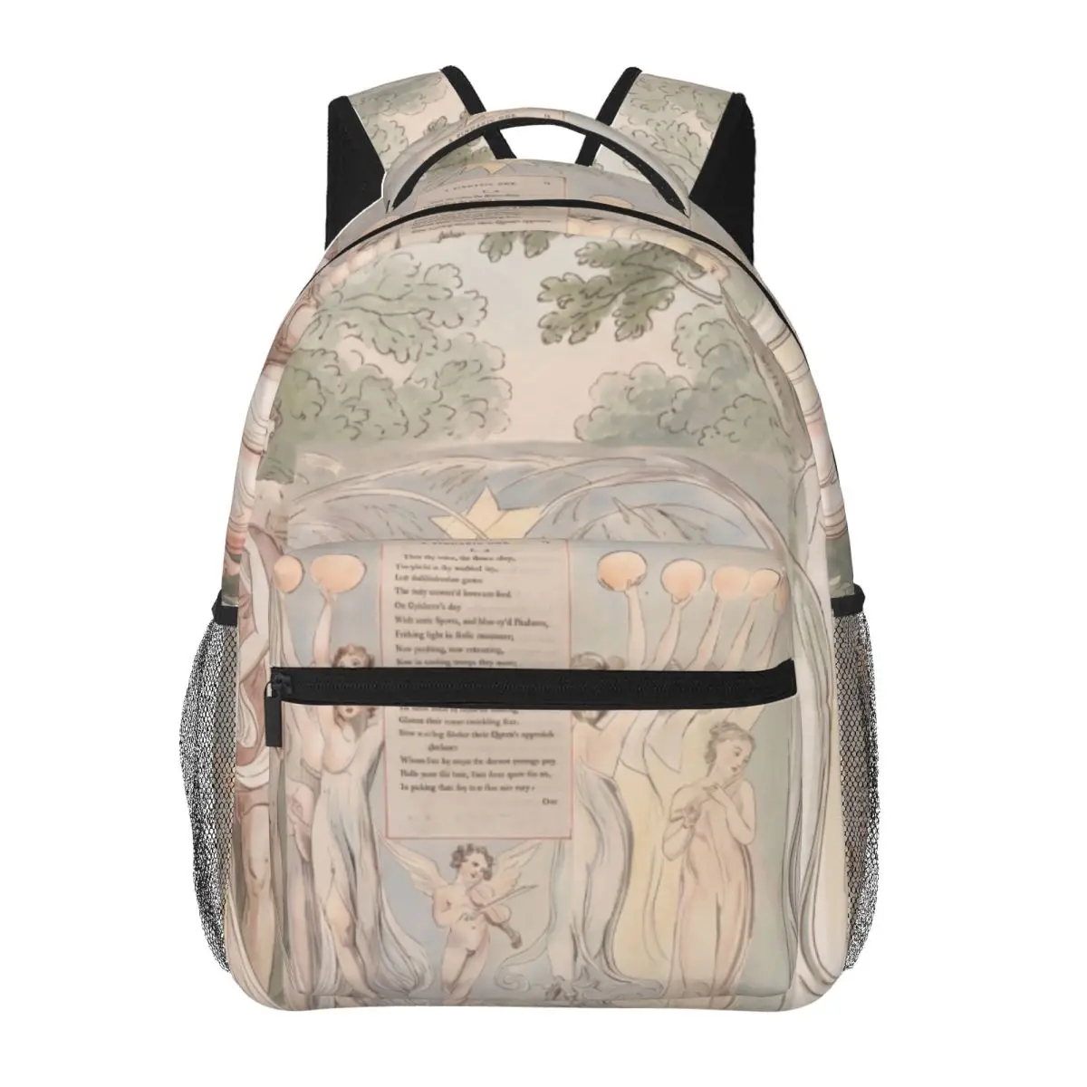 Carry On Travel Backpack Center Classical Figure Renaissance Art Earthy Neutral Compact Casual Daypack for Flight Holiday Work