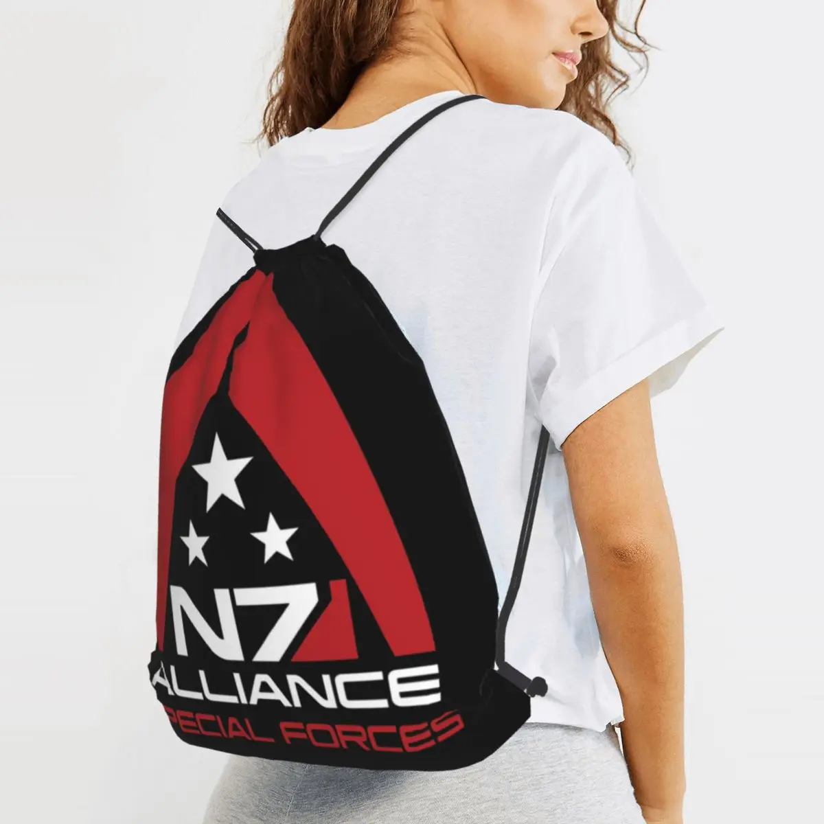 Armor Alliance Military Mass Effect N7 Backpacks Multi-function Drawstring Bags Sports Bag Book Bags for Man Woman School