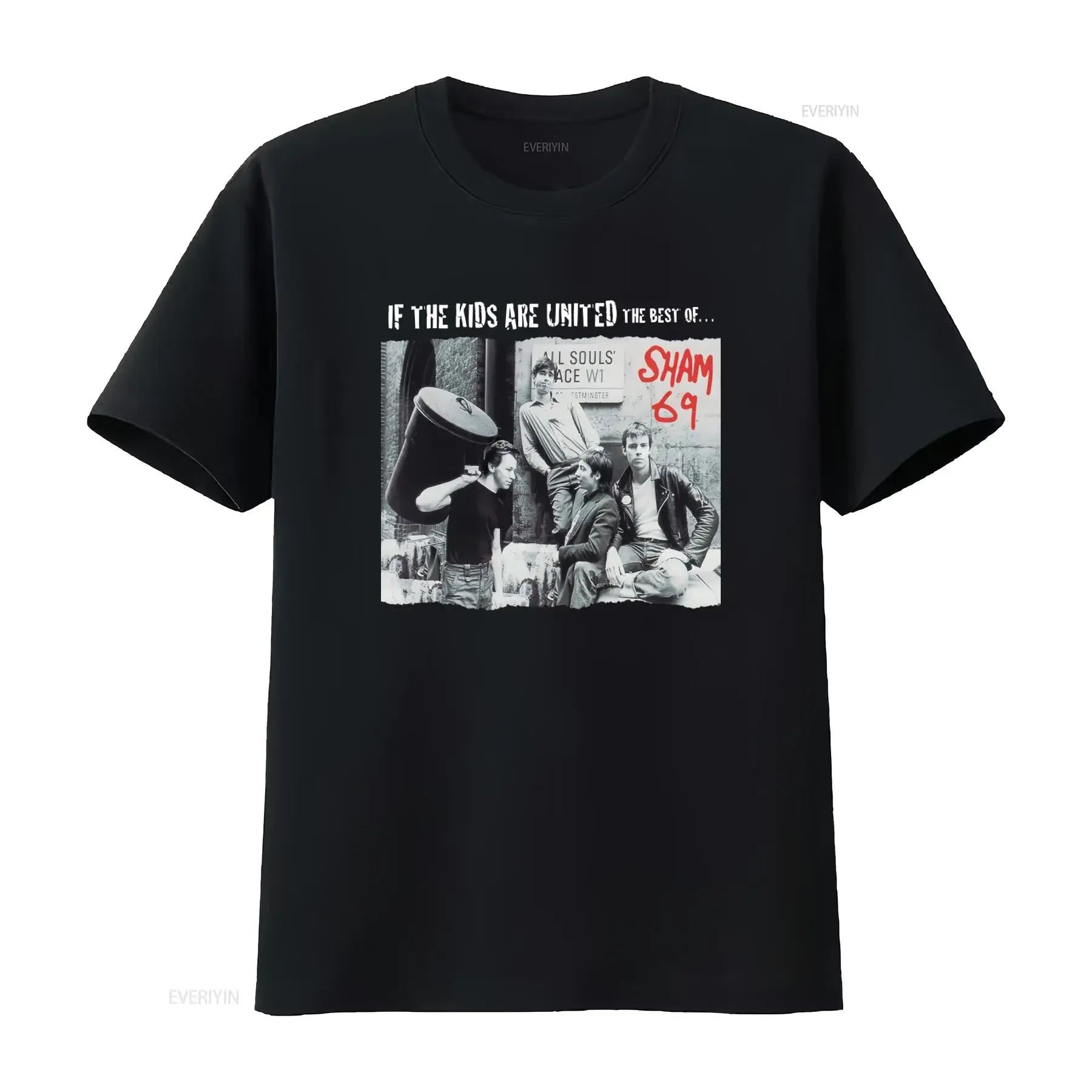Vintage Sham 69 Album Inspired Men's T shirt Black with All Souls' Place W1 Design Sizes Available vintage Washed Soft