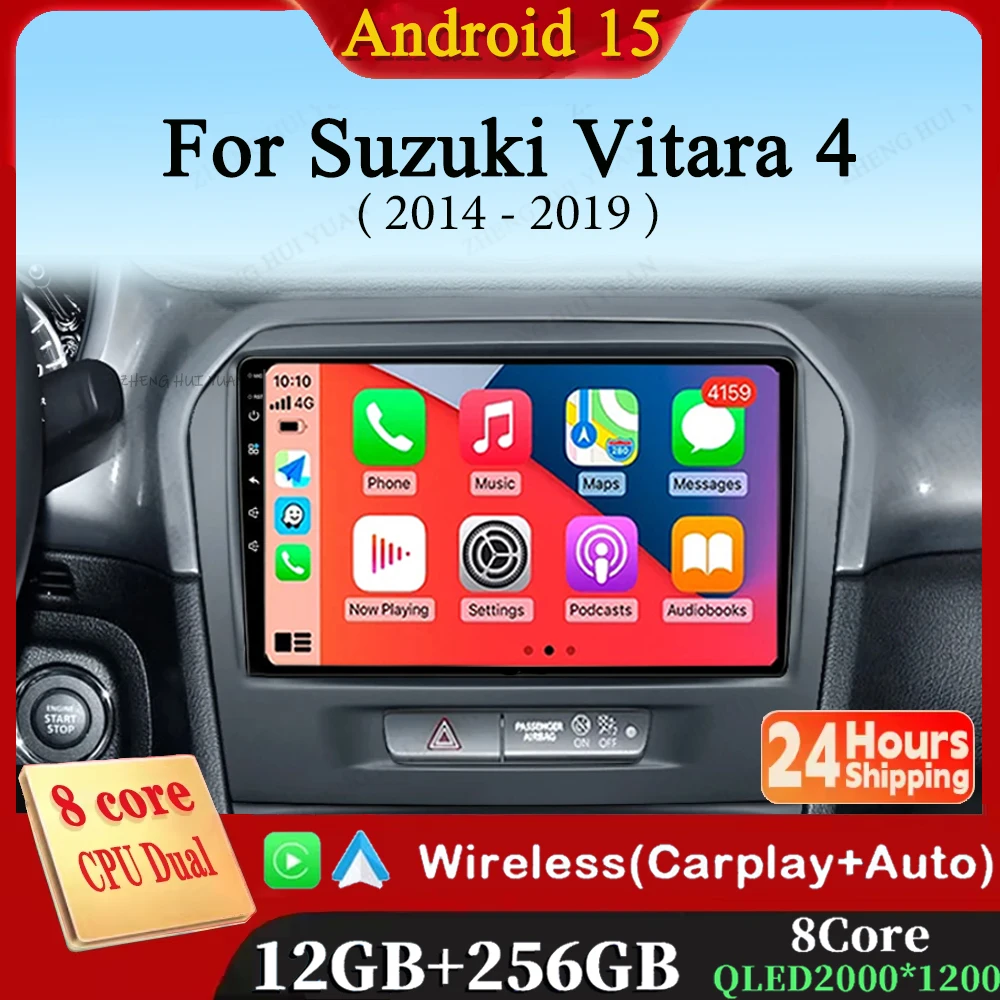 CarPlay Auto Android 15 360 Camera For Suzuki Vitara 4 2014 - 2020 Car Radio Multimedia Video Player GPS stereo Head Unit WIFI