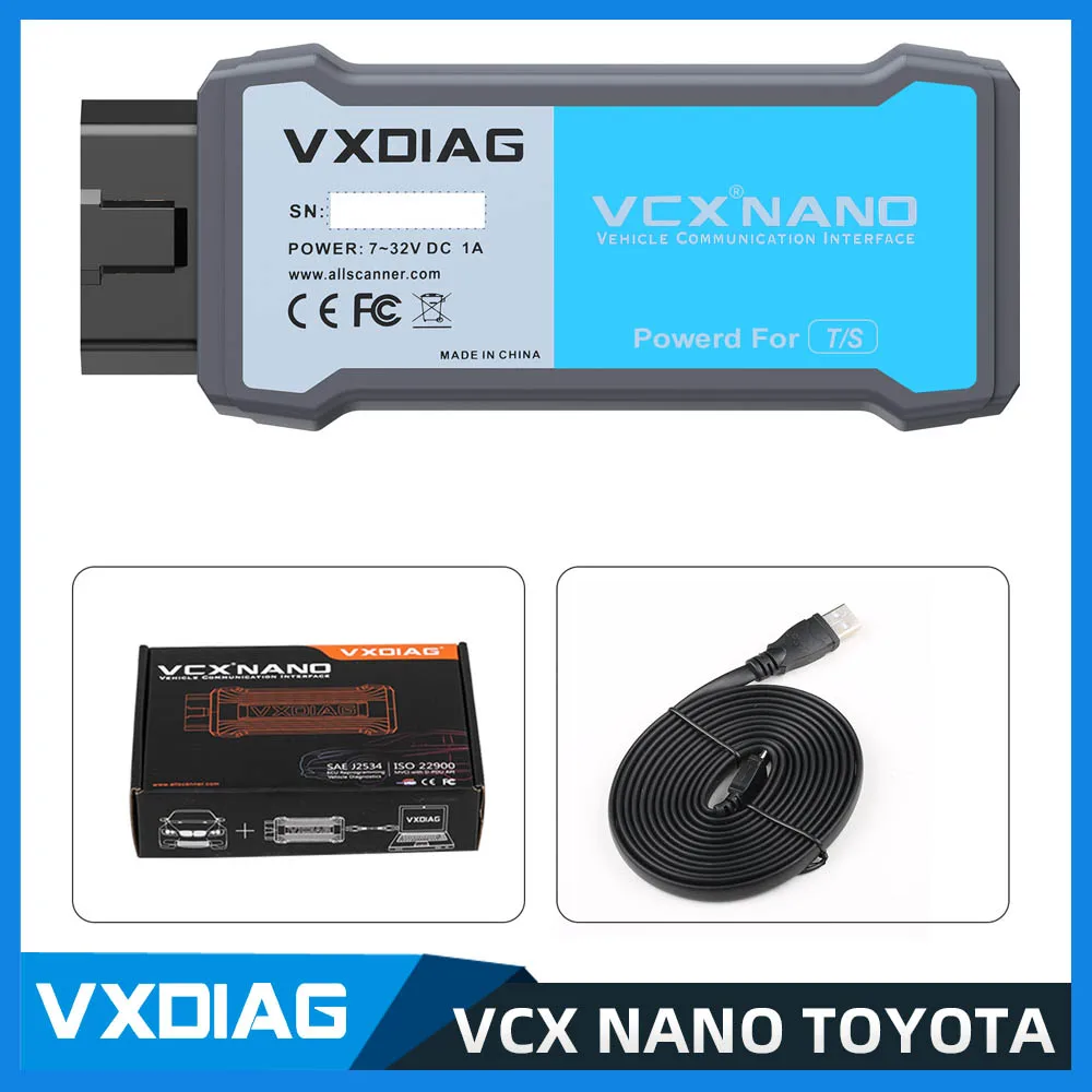 

VXDIAG VCX NANO for TOYOTA TIS Techstream V18.00.008 Compatible with SAE J2534 OBD2 Diagnostic Tool